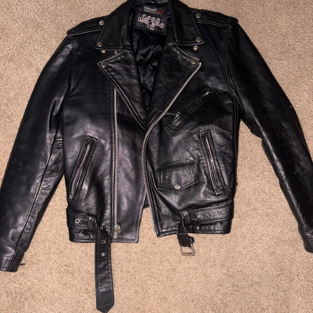 Classic Black Leather Biker Jacket